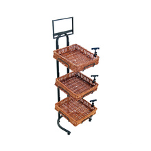 Custom high quality movable metal display rack wood rack display Manufacturer